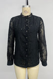 Lace Button-Front Blouse