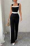 Wide-Leg Colorblock Jumpsuit