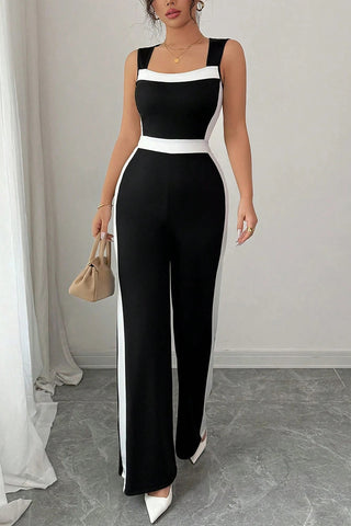 Wide-Leg Colorblock Jumpsuit
