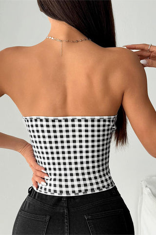 Elegant Checkered Tank Top