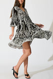 Flowing Printed Casual Dress