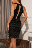 Sequin Embellished Evening Dress