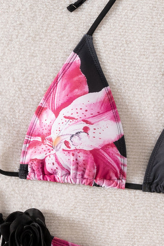 Floral Accent Bikini Set