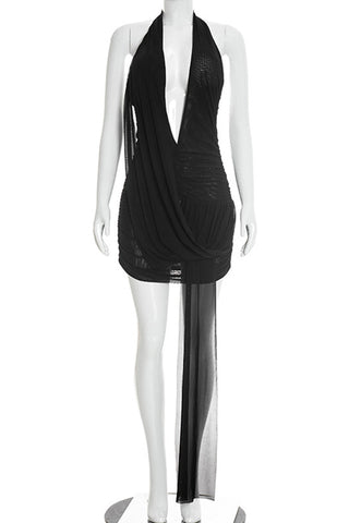 Draped Casual Halter Dress