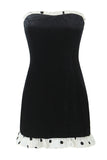 Strapless Mini Dress with Polka Dot Trim