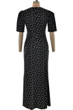 Polka Dot Maxi Dress with Lace Detail