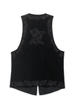 Boho Velvet Vest with Floral Detail