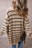 Striped Long Open Cardigan