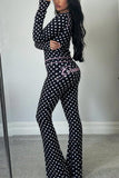 Polka Dot Hooded Pants Set