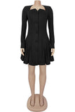 Elegant Button-Front Evening Dress
