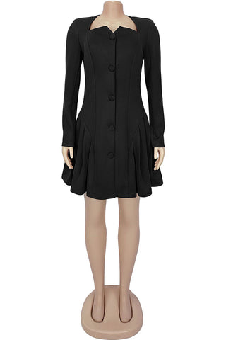 Elegant Button-Front Evening Dress