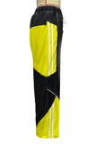 Colorblock Wide-Leg Denim Pants