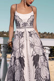 Strappy Printed Midi Dress