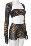 Polka Dot Short Set with Long Sleeves