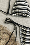 Striped Triangle Bikini Set