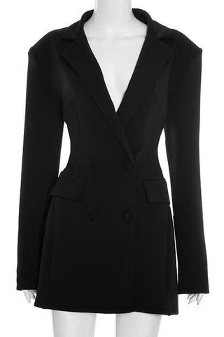 Double-Breasted Casual Blazer Dress