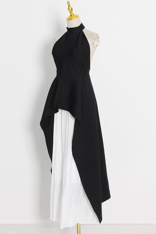 Asymmetric Halter Skirt Set