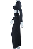 Elegant Long Sleeve Skirt Set