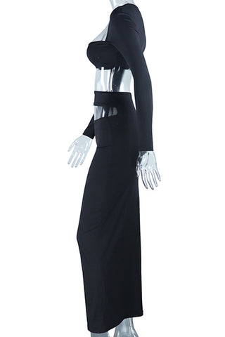 Elegant Long Sleeve Skirt Set