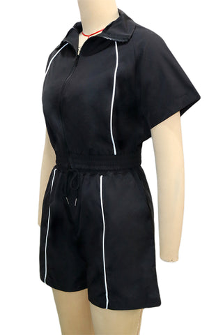 Zip-Up Short Set with Athletic Vibes