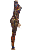 Patterned Full-Body Jumpsuit