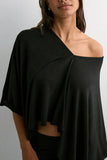 Flowing V-Neck Poncho Blouse
