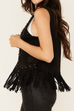 Studded Fringe Vest