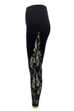 Lace Insert High-Waisted Casual Pants
