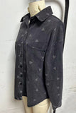 Button-Up Heart Print Shirt