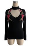 Floral High-Neck T-Shirt