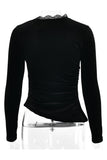 Asymmetric Long-Sleeve Blouse