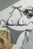 Stylish Plaid Bikini Set