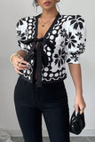 Bow-Tied Patterned Blouse