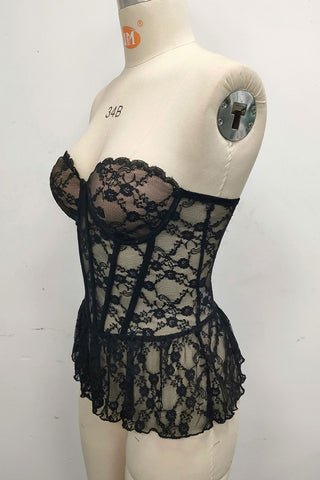 Strapless Lace Bustier Top
