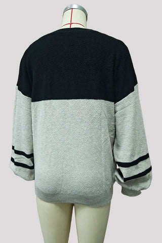 Striped Sleeve Knit Sweater