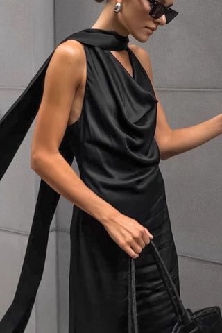 Elegant Draped Midi Dress