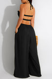 Halter Cutout Wide-Leg Jumpsuit