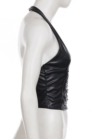 Strappy V-Neck Halter Top