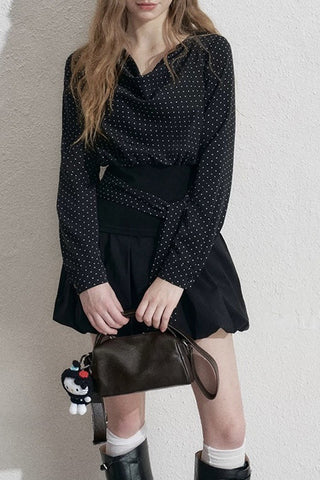Tie-Waist Polka Dot Blouse