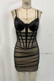 Mesh Bustier Bodycon Mini Dress