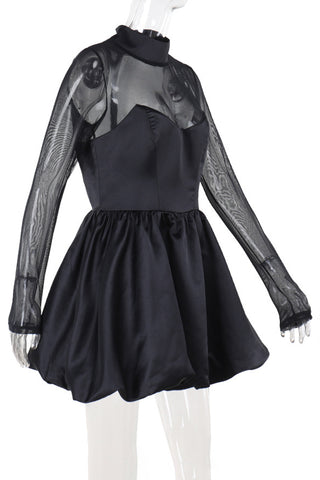 Sheer Long Sleeve Mini Dress