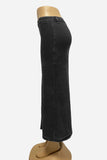 Button-Front Denim Maxi Skirt