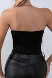 Rhinestone Embellished Camisole Bodysuit