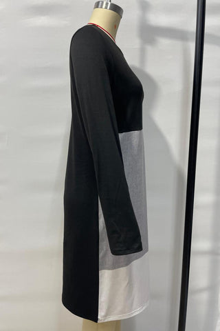 Stylish Color-Block Casual Dress
