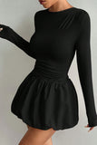 Long-Sleeve Skater Dress