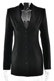 Structured Button-Front Blazer