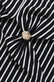 Striped Buttoned Bandeau and Skirt Set
