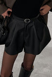 High-Waisted Faux Leather Shorts