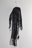 Fringe-Trim Mesh Cover-Up