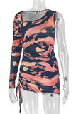 Asymmetric Tie-Dye Mini Dress